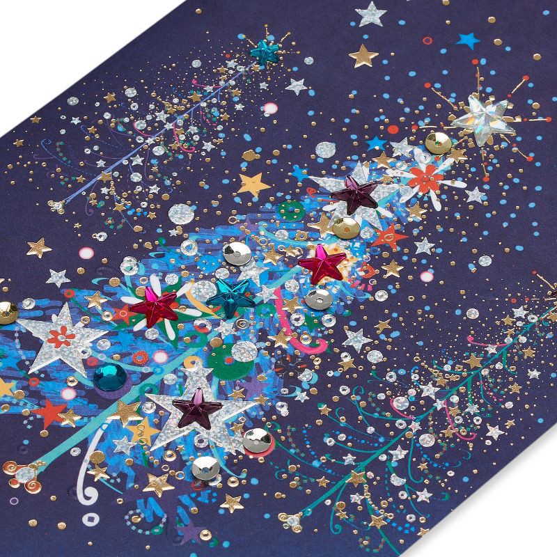 slide 2 of 5, Papyrus Starry Night Xmas Tree Card, 1 ct