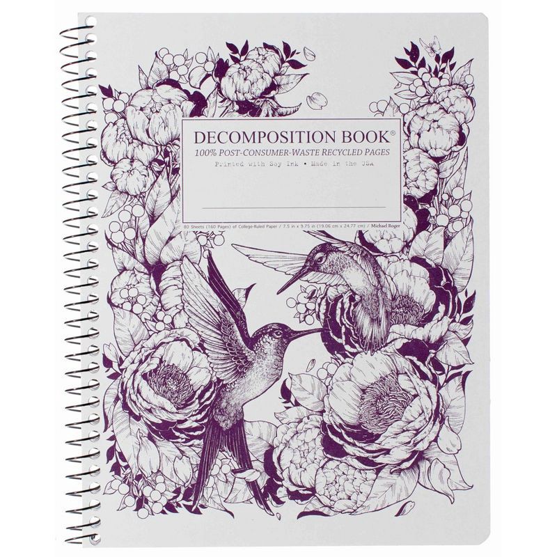 slide 4 of 4, Decomposition Book 100pg College Ruled Spiral Notebook (Designs May Vary): School Supplies, Single Subject, Flexible Cover, 1 ct