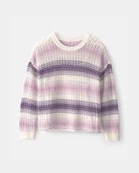 Oshkosh Girls Striped Sweater - Purple - Size 4