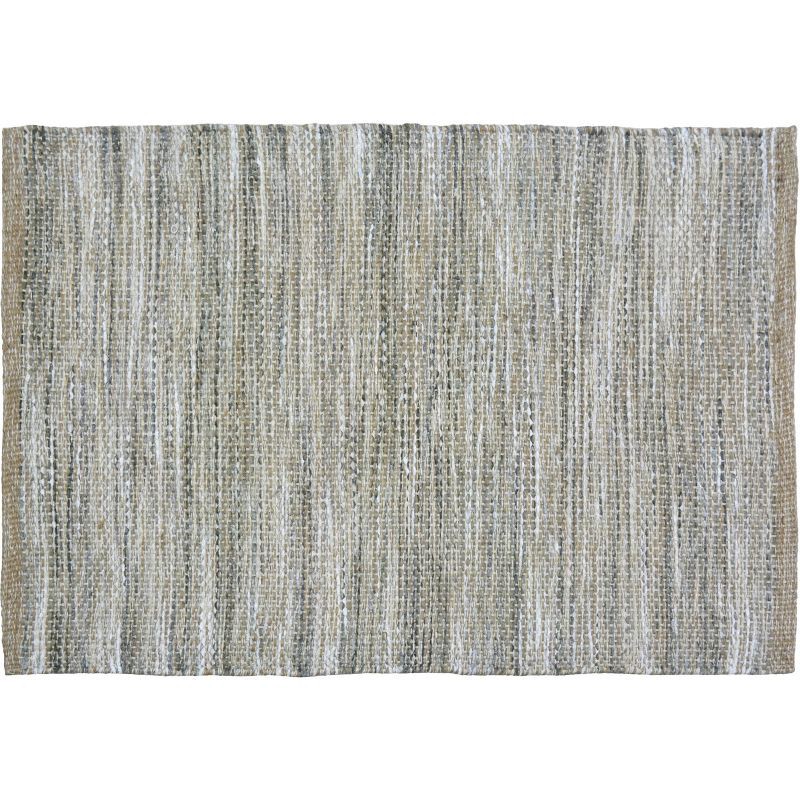 slide 1 of 3, 2'x3' Woven Accent Rug Gray - Threshold™: Handmade Rectangle, Multi-Stripe, Jute & Cotton, Indoor Use, 1 ct