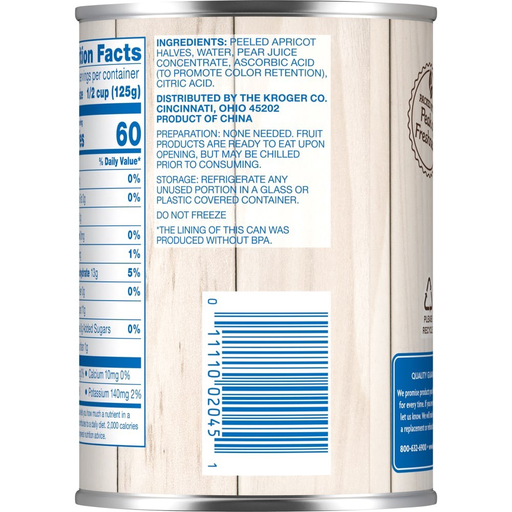 slide 3 of 4, Kroger Apricot Halves In Pear Juice, 15 oz