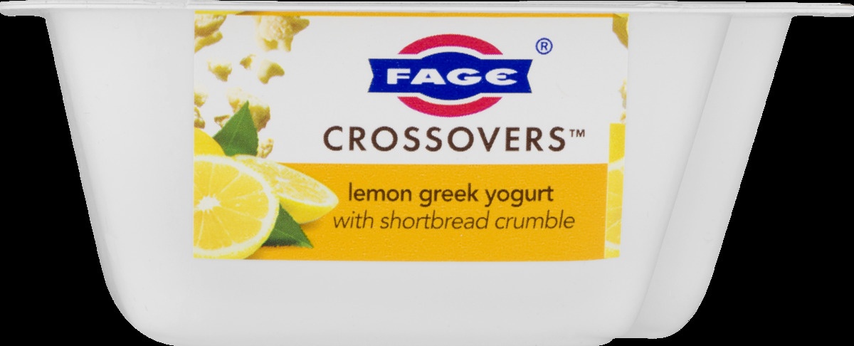 slide 7 of 9, Fage Crossovers Lemon Blended Low-Fat Greek Strained Yogurt With Shortbread Crumble, 5.3 oz