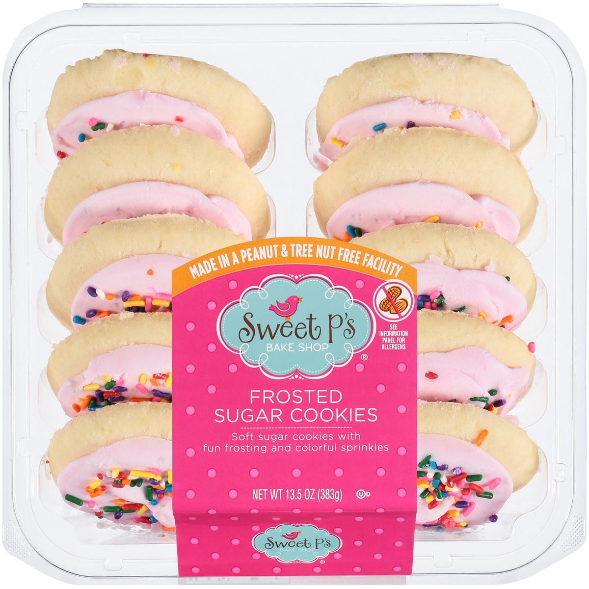 slide 1 of 9, Sweet P's Bake Shop Frosted Pink Sugar Cookies, 13.5 oz