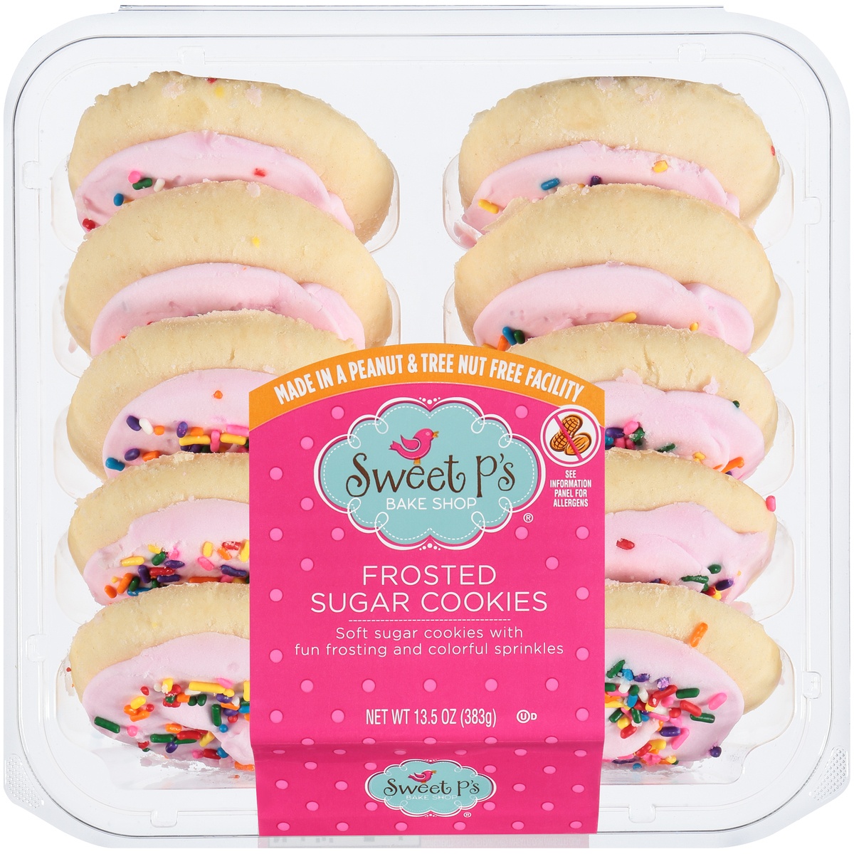 slide 1 of 1, Sweet P's Bake Shop Frosted Pink Sugar Cookies, 13.5 oz