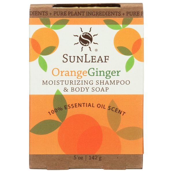 slide 1 of 1, SunLeaf Naturals Sunleaf Orange Ginger Moisturizing Shampoo & Body Bar Soap, 1 ct