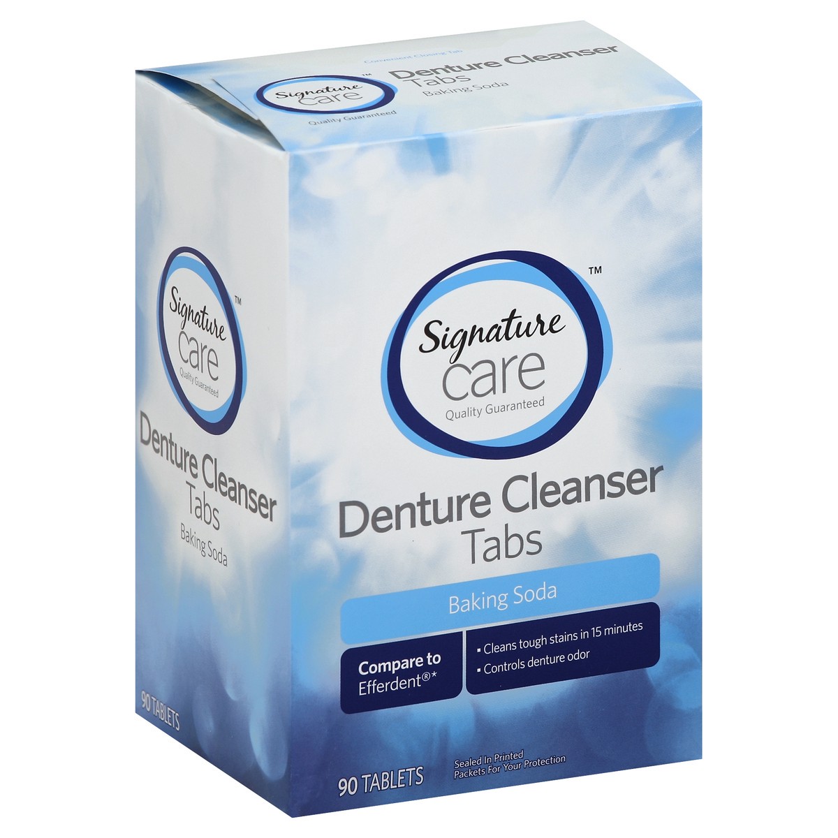 slide 2 of 5, Signature Denture Cleanser 90 ea, 90 ct