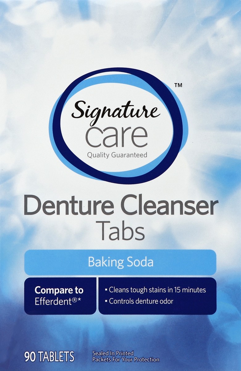 slide 1 of 5, Signature Denture Cleanser 90 ea, 90 ct