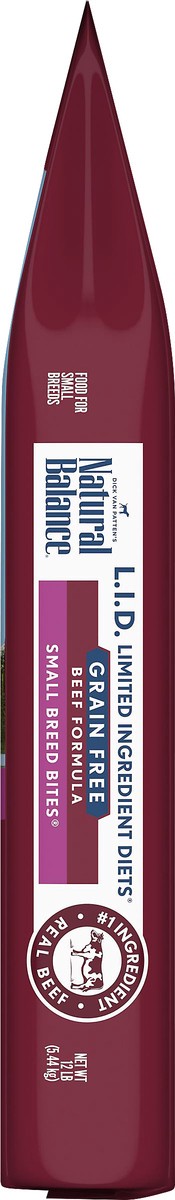 slide 5 of 8, Natural Balance L.I.D. Limited Ingredient Diets Small Breed Bites Grain Free Beef Formula Dog Food 12 lb, 12 lb