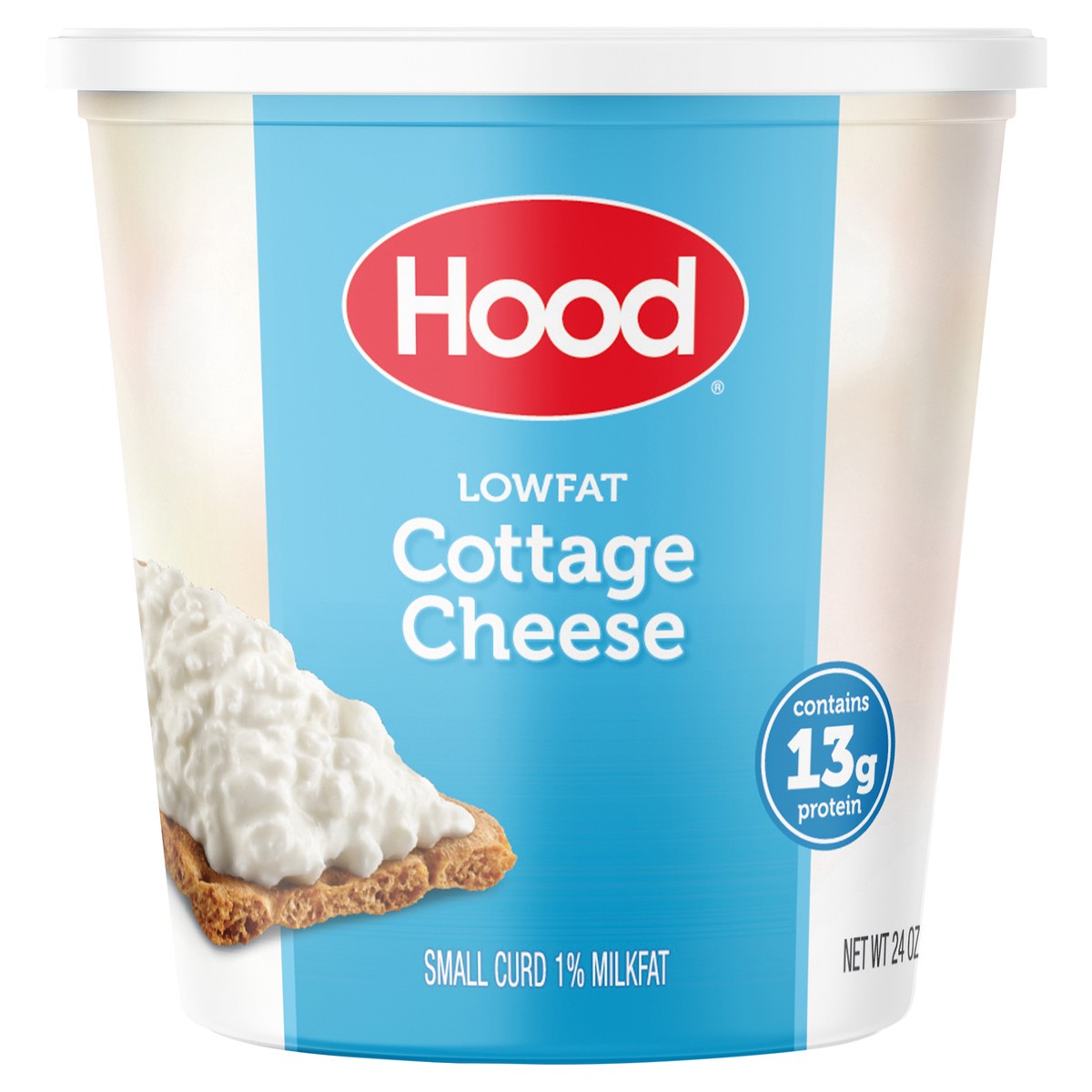 slide 1 of 8, Hood Regular Low Fat Cottage Cheese 1% Milk Fat - 24 OZ, 24 oz