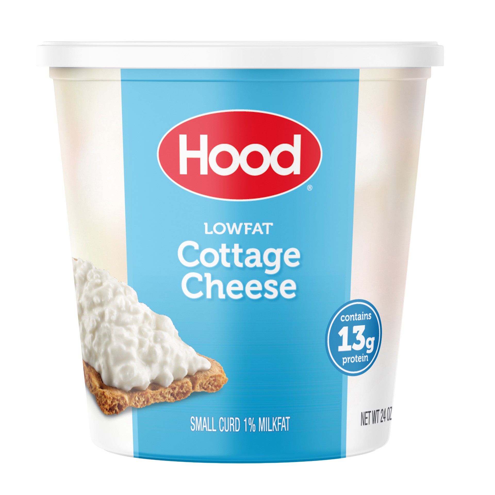 slide 1 of 8, Hood Regular Low Fat Cottage Cheese 1% Milk Fat - 24 OZ, 24 oz