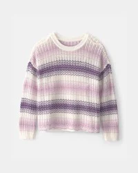 Oshkosh Girls Striped Sweater - Purple - Size 5