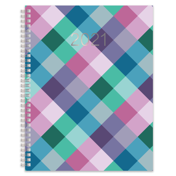 slide 1 of 3, Office Depot Brand Weekly/Monthly Planner, 8-1/2'' X 11'', Buffalo Check, January To December 2021, 1 ct