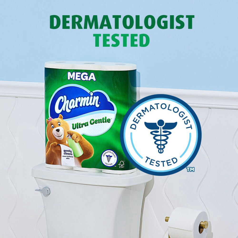 slide 3 of 6, Charmin 2-Ply Mega Ultra Gentle Bathroom Tissue Mega 12 ea, 12 ct