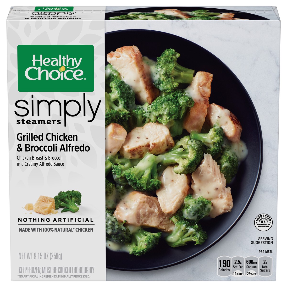 slide 5 of 12, Healthy Choice Simply Steamers Grilled Chicken & Broccoli Alfredo 9.15 oz, 9.15 oz