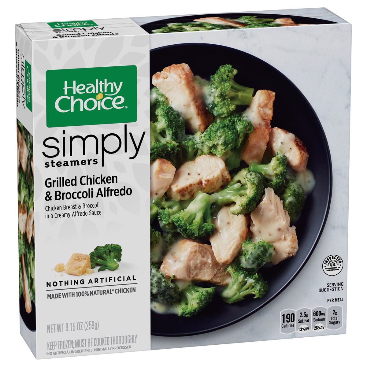 slide 9 of 12, Healthy Choice Simply Steamers Grilled Chicken & Broccoli Alfredo 9.15 oz, 9.15 oz