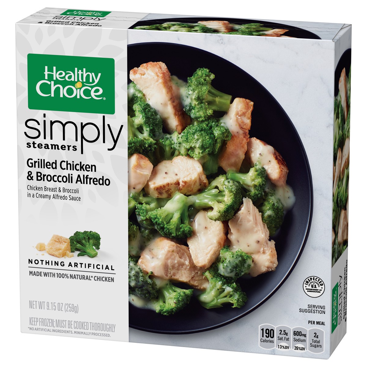 slide 6 of 12, Healthy Choice Simply Steamers Grilled Chicken & Broccoli Alfredo 9.15 oz, 9.15 oz