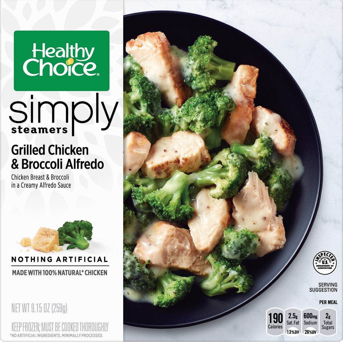 slide 1 of 12, Healthy Choice Simply Steamers Grilled Chicken & Broccoli Alfredo 9.15 oz, 9.15 oz