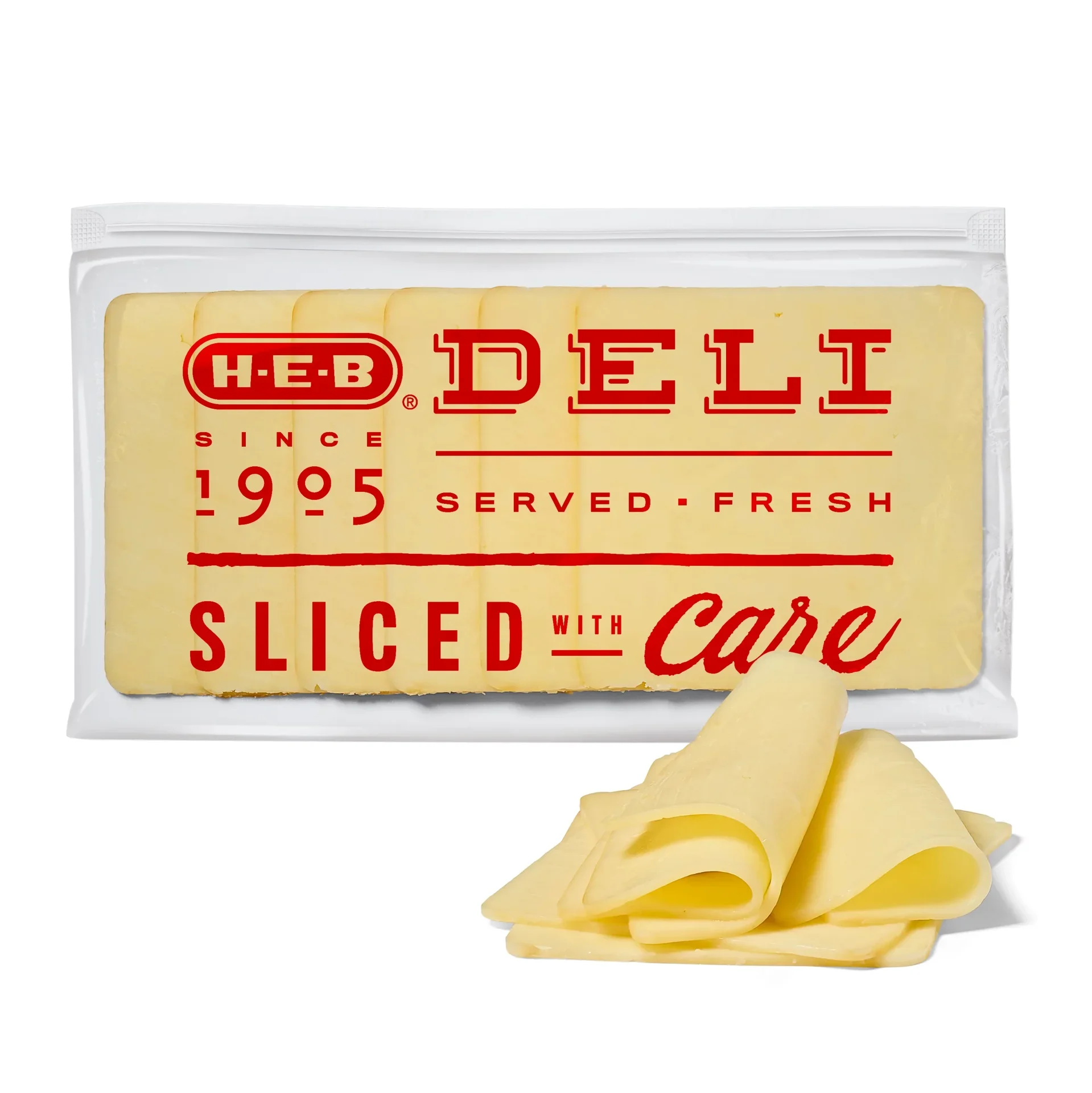 slide 1 of 1, H-E-B Deli Post Oak Smoked Muenster Cheese, Sandwich Sliced, per lb