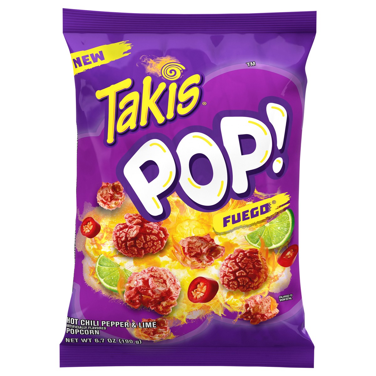 slide 1 of 16, Takis Fuego Pop! 6.7 oz Bag, Hot Chili Pepper & Lime Flavored Spicy Ready-To-Eat Popcorn, 6.7 oz