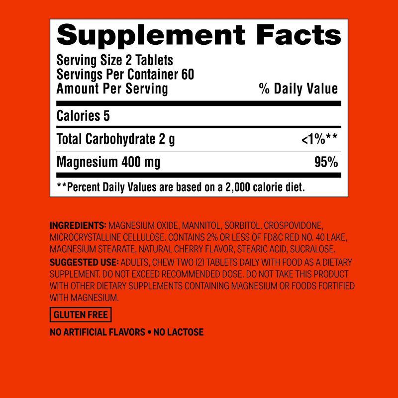 slide 5 of 5, Chewable Magnesium Dietary Supplement Tablets - Cherry - 120ct - up&up™, 120 ct
