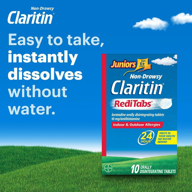 slide 7 of 9, Children's Claritin Loratadine Allergy Relief 24 Hour Non-Drowsy RediTab Dissolving Tablets - 30ct, 30 ct