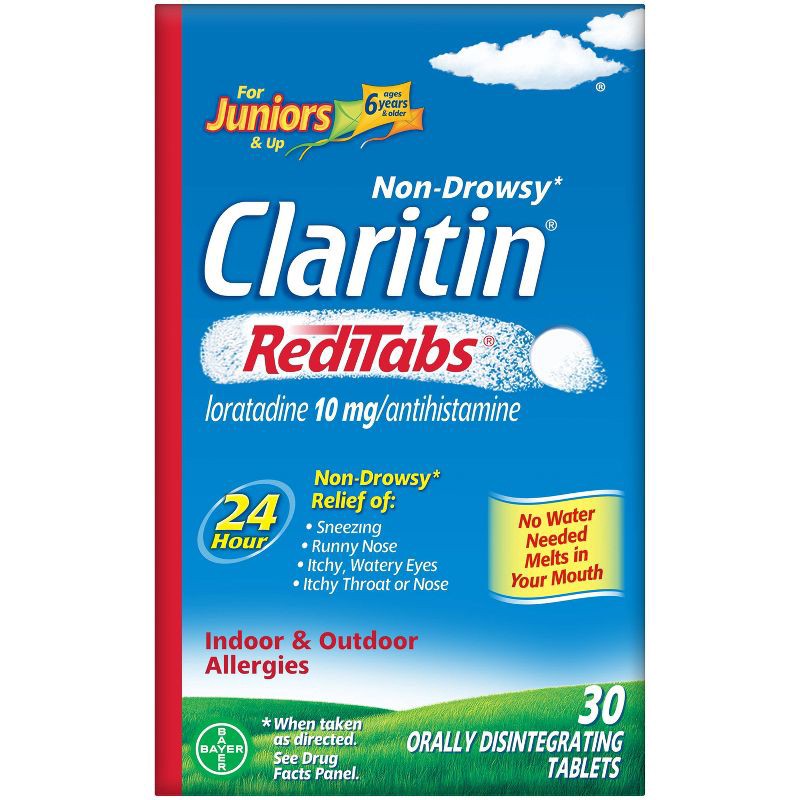 slide 1 of 9, Children's Claritin Loratadine Allergy Relief 24 Hour Non-Drowsy RediTab Dissolving Tablets - 30ct, 30 ct