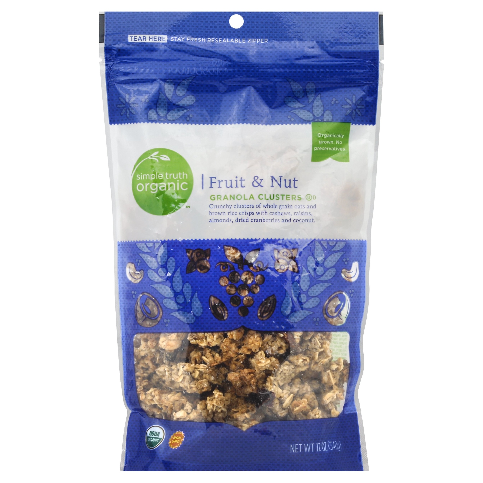 slide 1 of 1, Simple Truth Organic Granola Clusters 12 oz, 12 oz