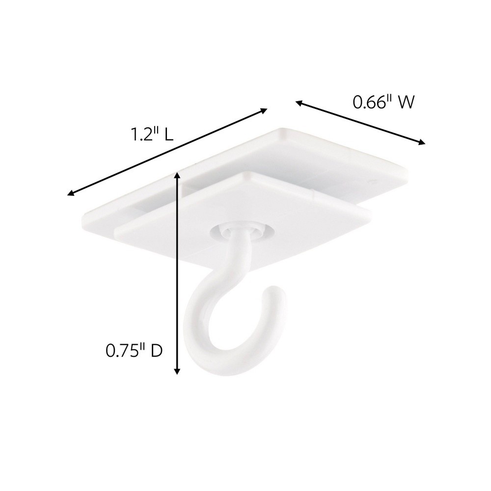 slide 4 of 7, Command 3 Hooks 4 Strips Ceiling Decorative Hooks White, 1 ct