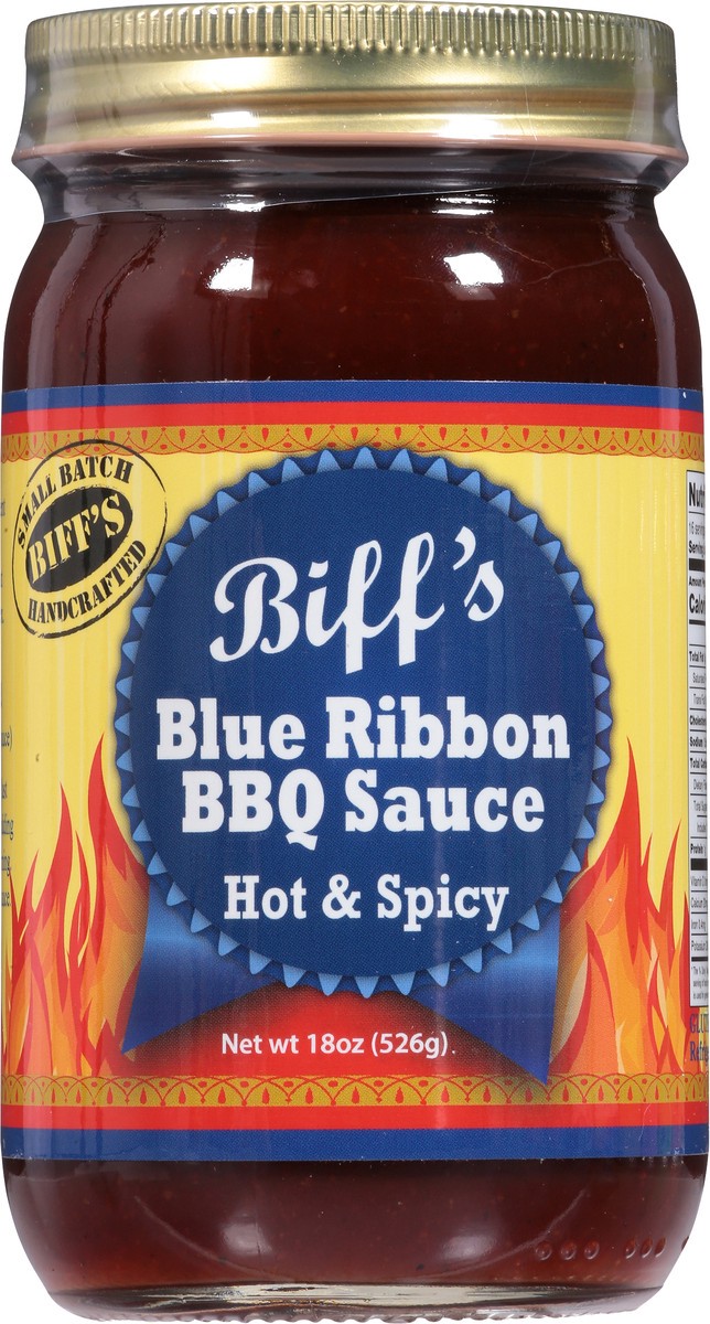slide 10 of 13, Biff's Blue Ribbon Hot & Spicy BBQ Sauce - 18 oz, 18 oz