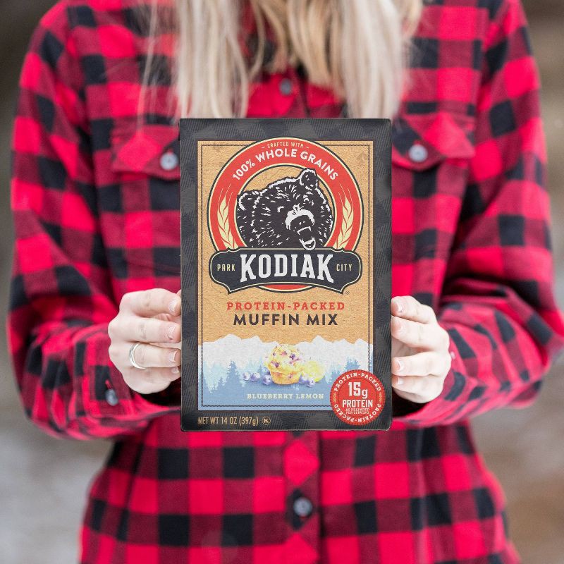 slide 4 of 6, Kodiak Cakes Kodiak Protein-Packed Muffin Mix Blueberry Lemon - 14oz, 14 oz