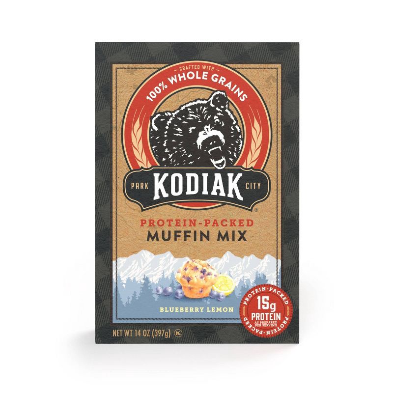 slide 1 of 6, Kodiak Cakes Kodiak Protein-Packed Muffin Mix Blueberry Lemon - 14oz, 14 oz