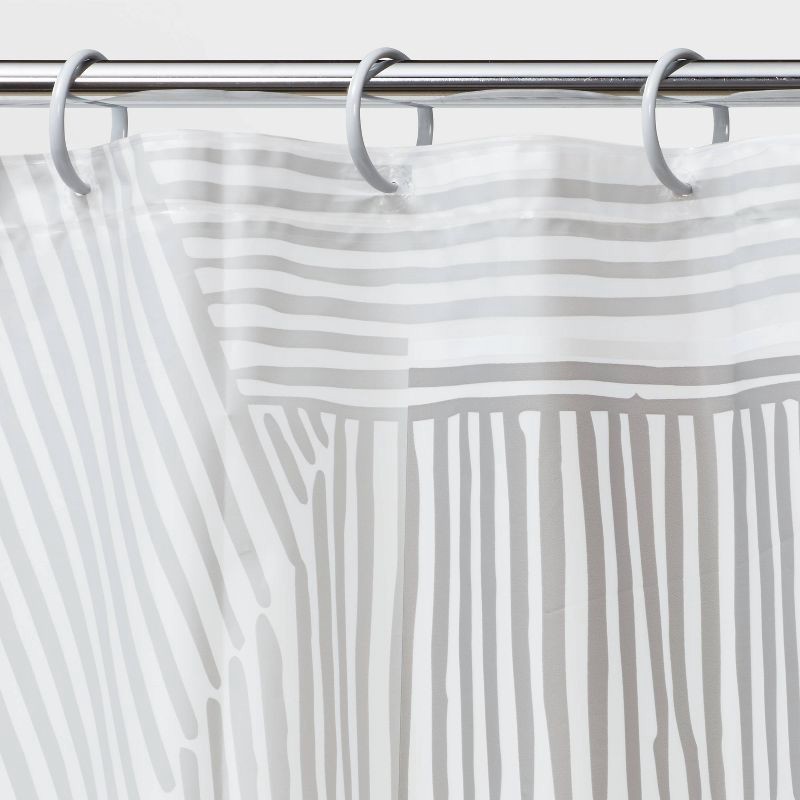 slide 3 of 5, Broken Lines Shower Curtain Gray - Room Essentials™, 1 ct