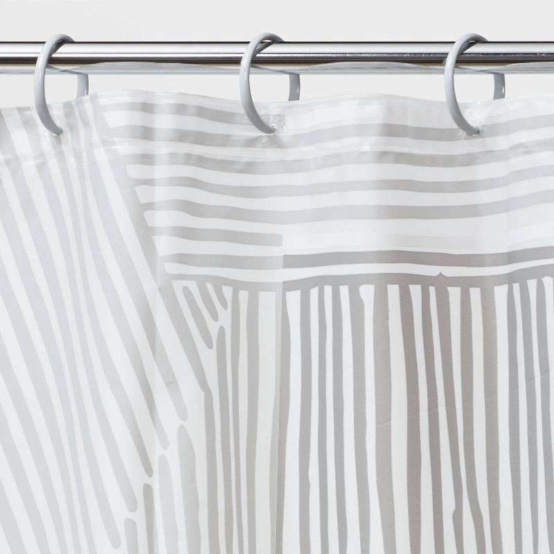 slide 3 of 5, Broken Lines Shower Curtain Gray - Room Essentials, 1 ct