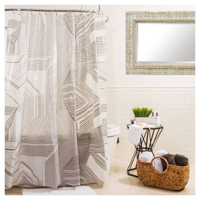 slide 5 of 5, Broken Lines Shower Curtain Gray - Room Essentials™, 1 ct