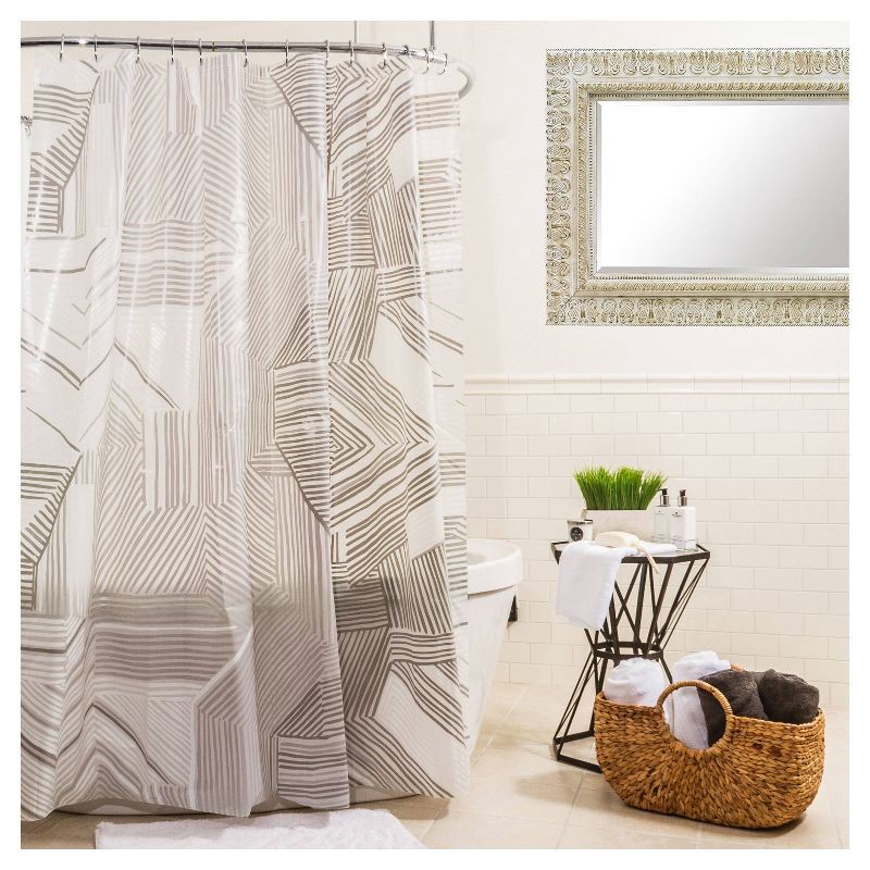 slide 5 of 5, Broken Lines Shower Curtain Gray - Room Essentials, 1 ct