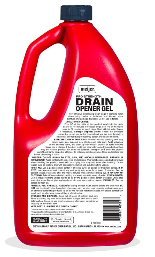 slide 4 of 5, Meijer Pro Strength Drain Opener Gel, 80 oz