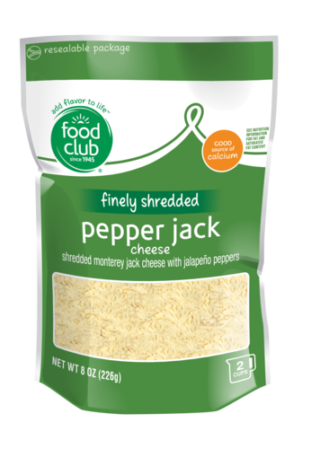 slide 1 of 1, Food Club Pepper Jack Monterey Jack Finely Shredded Cheese With Jalapeno Peppers, 8 oz
