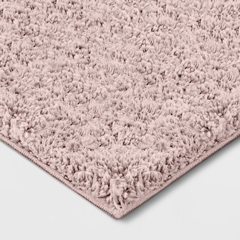 slide 2 of 3, 2'6"x3'10" Washable Plush Shag Accent Rug Pink - Room Essentials™, 1 ct