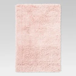 2'6"x3'10" Washable Plush Shag Accent Rug Pink - Room Essentials™
