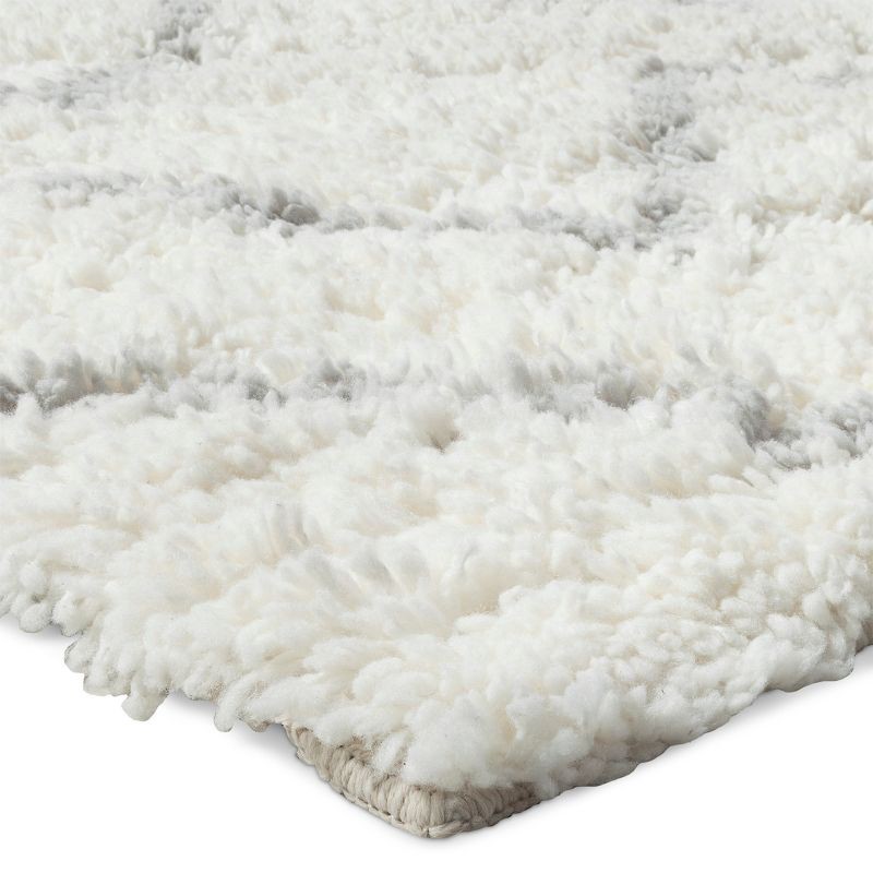 slide 2 of 6, 4'x5'6" Chevron Area Kids' Rug Cream - Pillowfort™: High Pile, Skid-Resistant, Bedroom Rug, Tufted Nylon, 1 ct