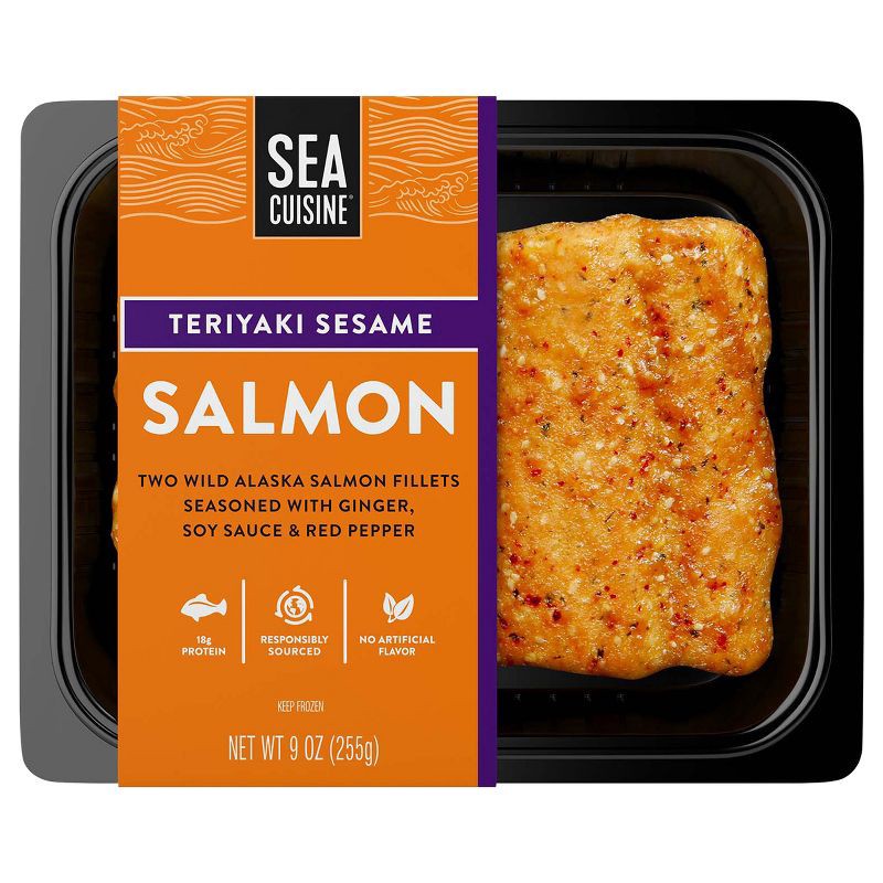 slide 1 of 5, Sea Cuisine Teriyaki Sesame Salmon - Frozen - 9oz, 9 oz