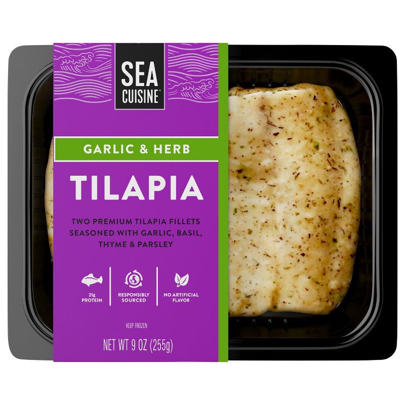 slide 1 of 5, Sea Cuisine Garlic & Herb Tilapia - Frozen - 9oz, 9 oz