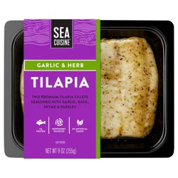 Sea Cuisine Garlic & Herb Tilapia - - 9oz: No Artificial Flavors, Farm Raised