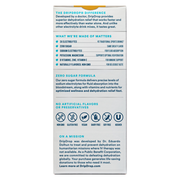 slide 6 of 10, DripDrop Zero Sugar Passion Fruit Electrolyte Drink Mix Sticks - 8 ct, 8 ct