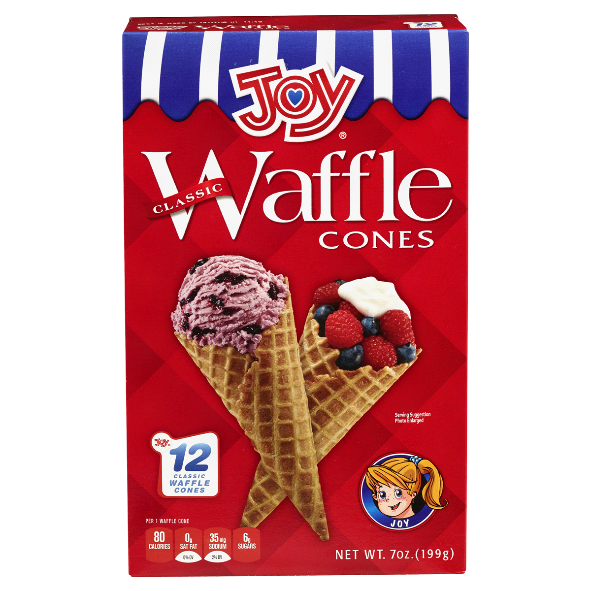 slide 1 of 2, Joy Cone Waffle Cones - Classic, 12 ct