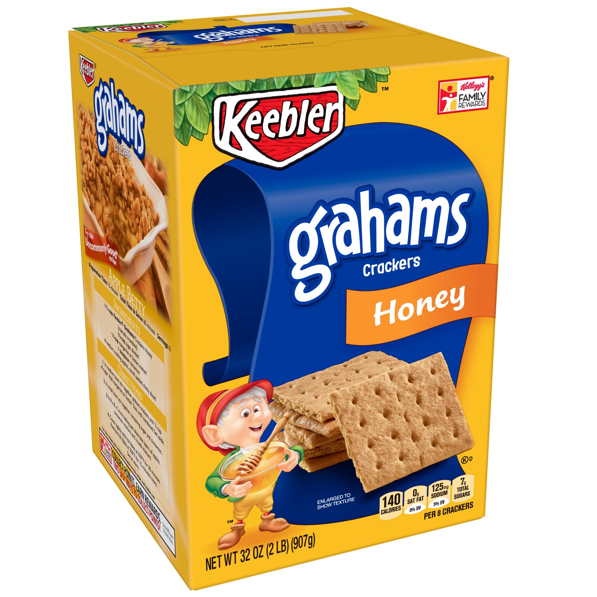 slide 1 of 7, Keebler Grahams Crackers Honey, 32 oz