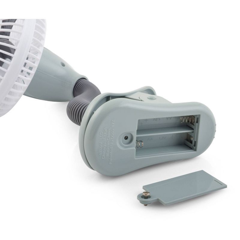 slide 4 of 9, O2COOL 4" Battery Powered Portable Clip Stroller Fan Gray, 1 ct