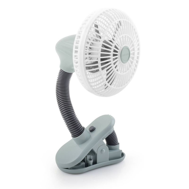 slide 8 of 9, O2COOL 4" Battery Powered Portable Clip Stroller Fan Gray, 1 ct