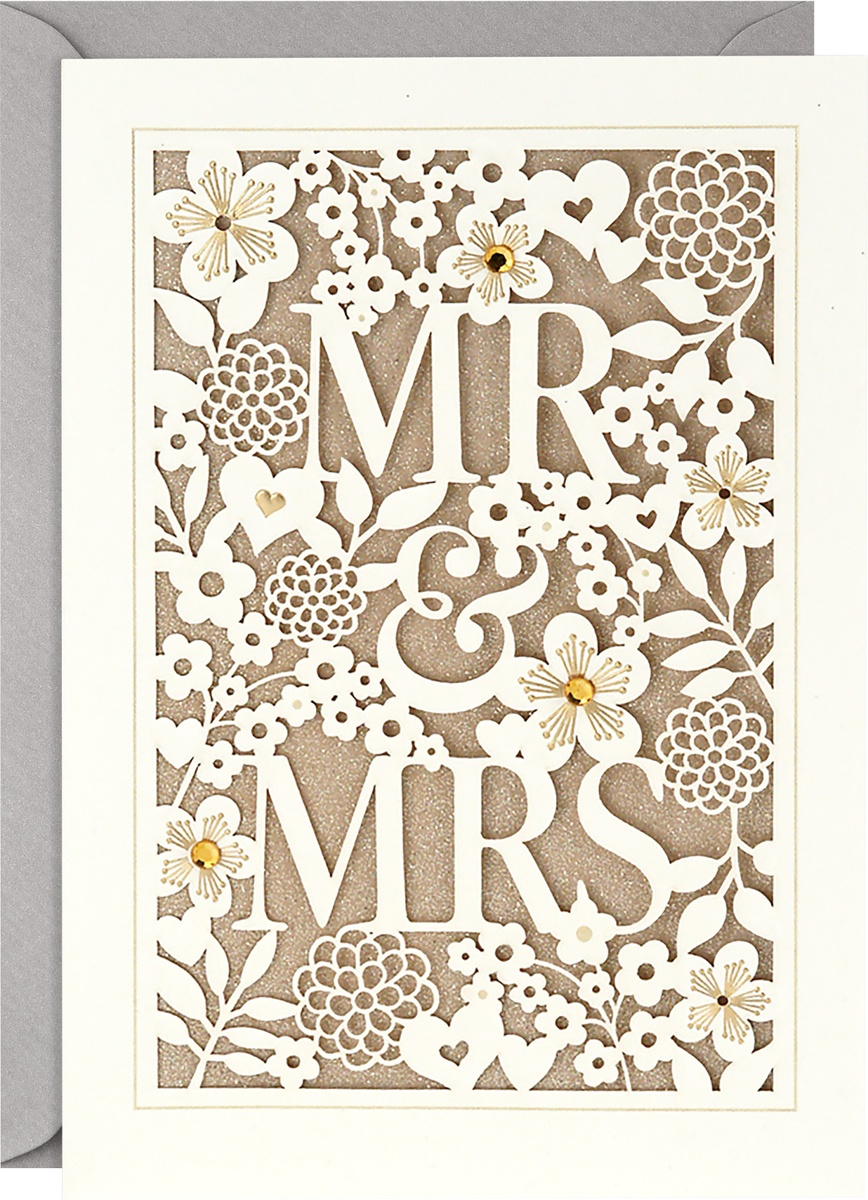 slide 2 of 4, Hallmark Flagship Mr & Mrs Wedding Greeting Card S4, 1 oz