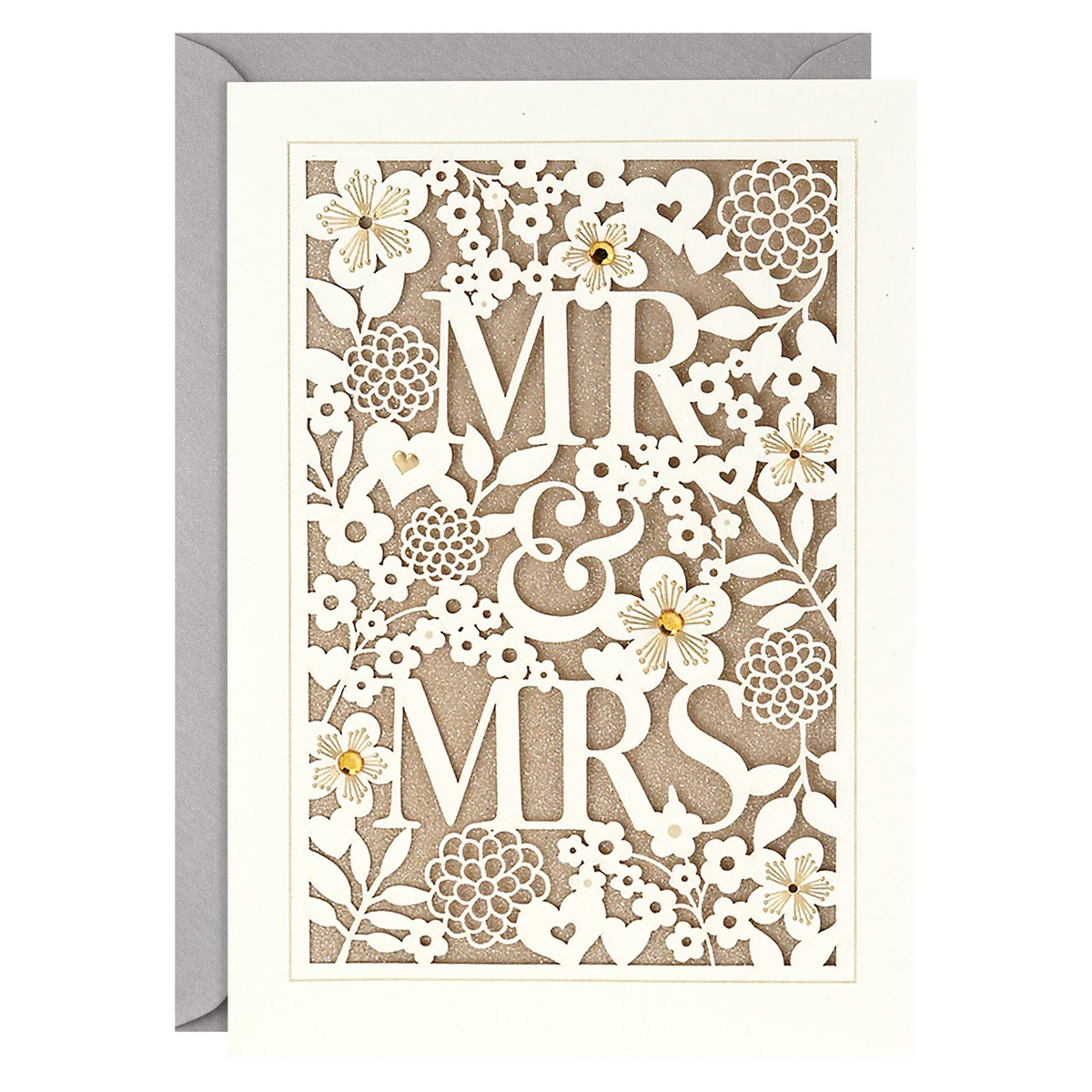 slide 1 of 5, Hallmark Wedding Card (Mr. & Mrs.), 1 ct